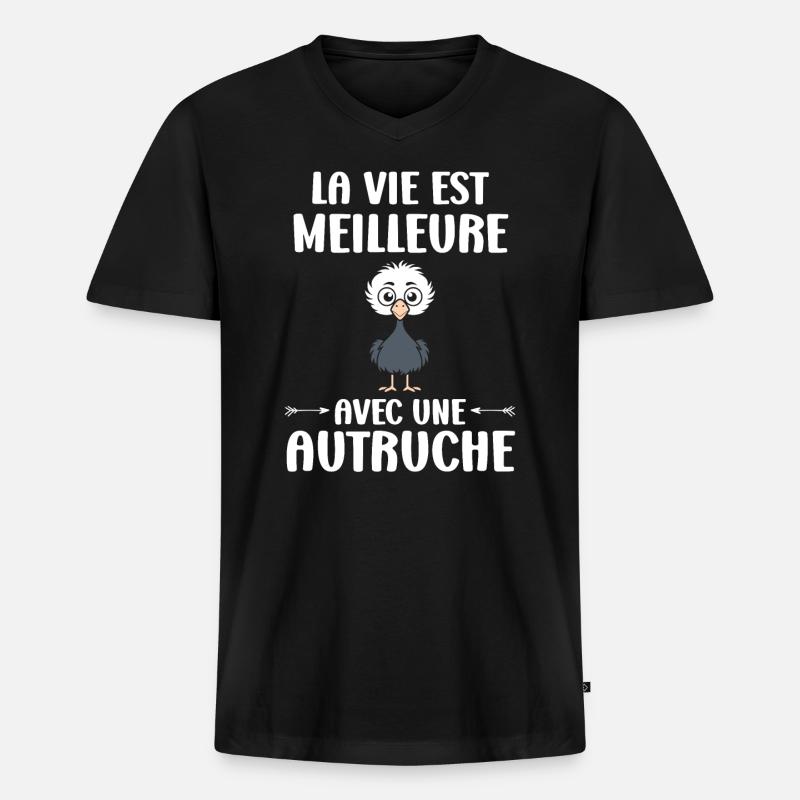 Strauß Zitat - Männer Premium Bio T-Shirt mit V-Ausschnitt - Schwarz