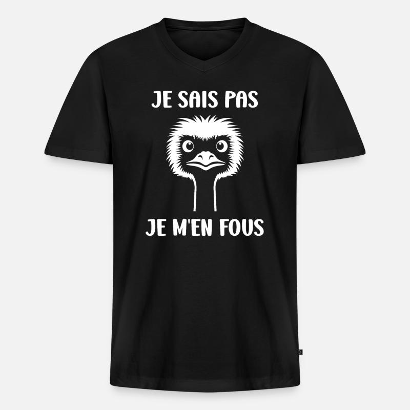 Strauß Zitat - Männer Premium Bio T-Shirt mit V-Ausschnitt - Schwarz