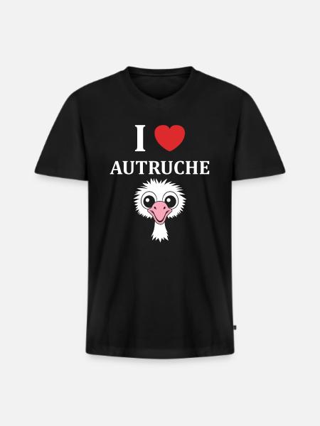Humorous Ostrich Quote - Men's Premium Organic T-shirt with V-neck - black