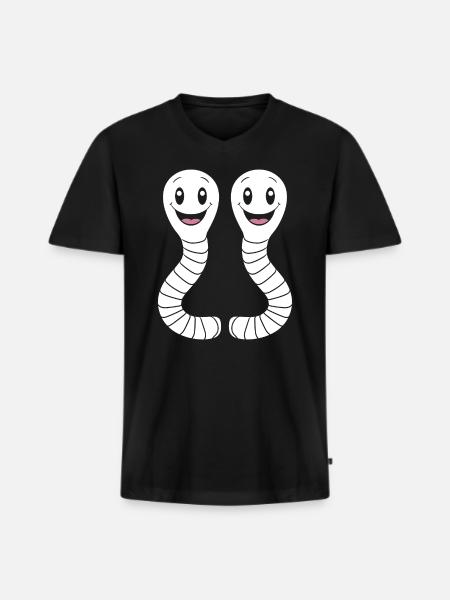 earthworms - Men's Premium Organic T-shirt with V-neck - black