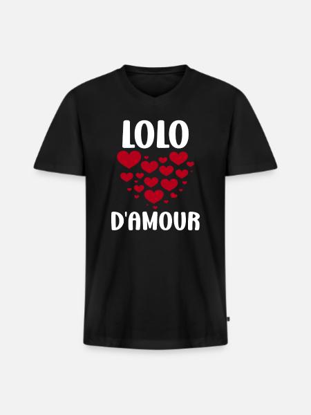 Lolo - T-shirt encolure en V Premium bio Homme - noir