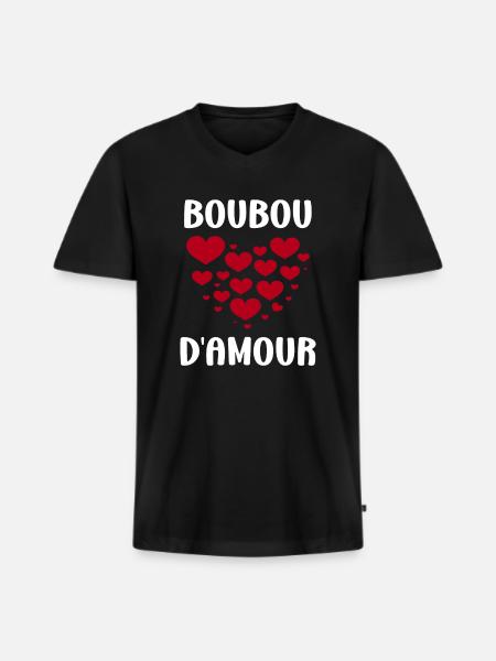 Boubou - T-shirt encolure en V Premium bio Homme - noir