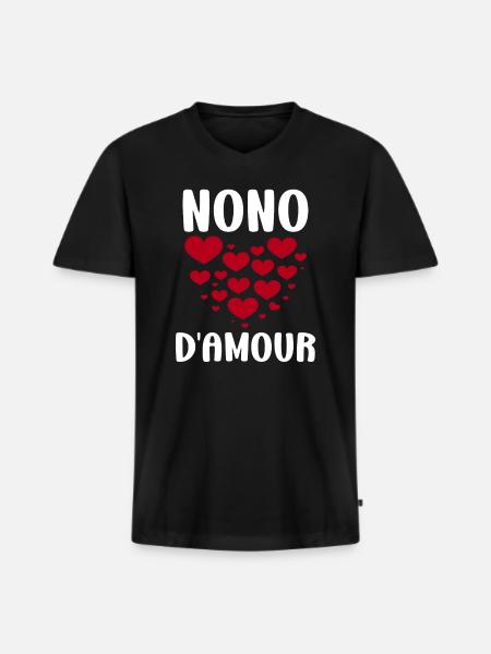 Nono - T-shirt encolure en V Premium bio Homme - noir