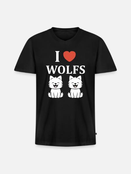 Humour loup - T-shirt encolure en V Premium bio Homme - noir