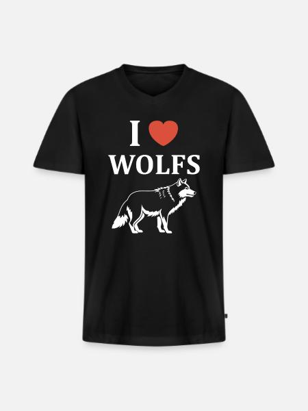 Humour loup - T-shirt encolure en V Premium bio Homme - noir