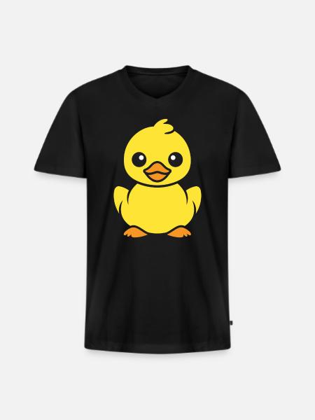 duck - Men's Premium Organic T-shirt with V-neck - black