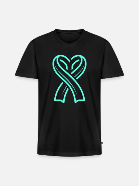 Cervical Cancer Awareness - Men's Premium Organic T-shirt with V-neck - black