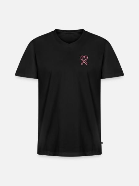 Breast Cancer Awareness - Men's Premium Organic T-shirt with V-neck - black