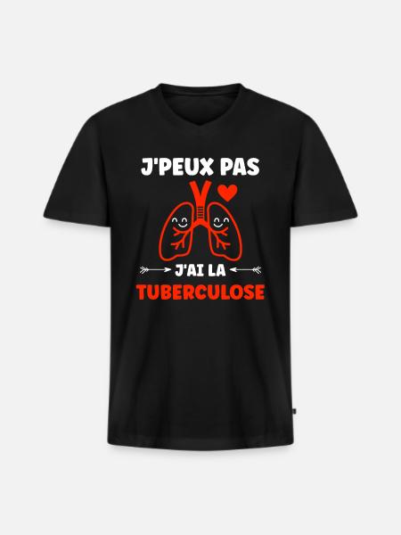 Sensibilisation à la tuberculose - T-shirt encolure en V Premium bio Homme - noir