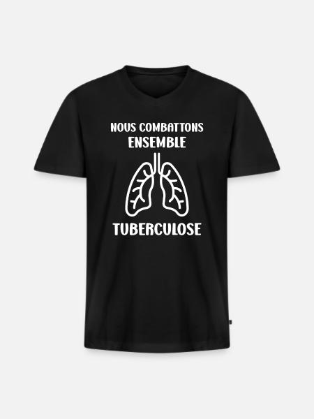 Sensibilisation à la tuberculose - T-shirt encolure en V Premium bio Homme - noir