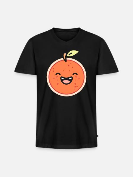 Pamplemousse - T-shirt encolure en V Premium bio Homme - noir