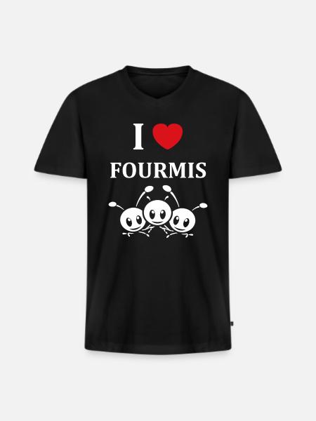 Humour fourmis - T-shirt encolure en V Premium bio Homme - noir