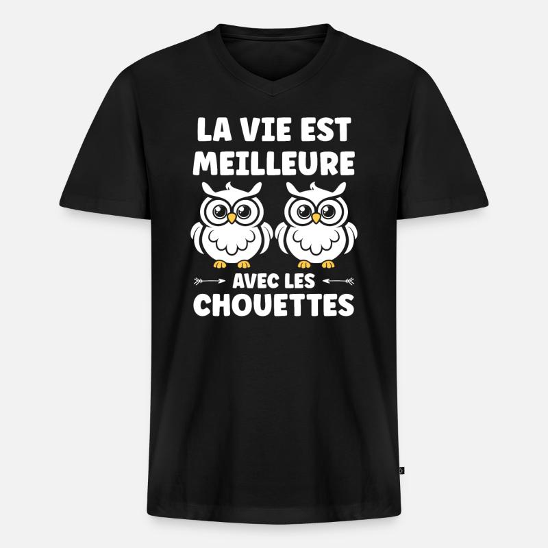 Netter Humor - Männer Premium Bio T-Shirt mit V-Ausschnitt - Schwarz