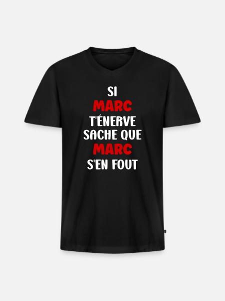 Marc - T-shirt encolure en V Premium bio Homme - noir