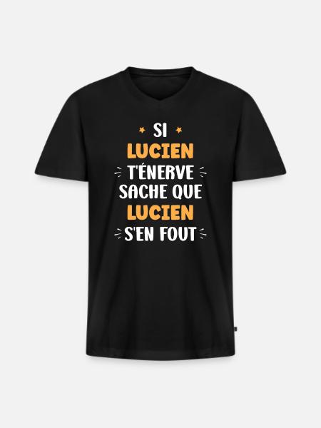 Lucien - T-shirt encolure en V Premium bio Homme - noir