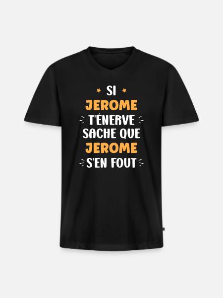 Jerome - T-shirt encolure en V Premium bio Homme - noir