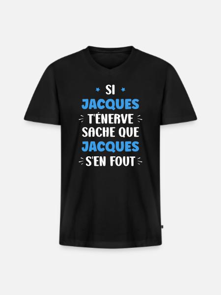 Jacques - T-shirt encolure en V Premium bio Homme - noir