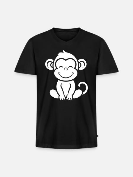 Saimiri - Men's Premium Organic T-shirt with V-neck - black