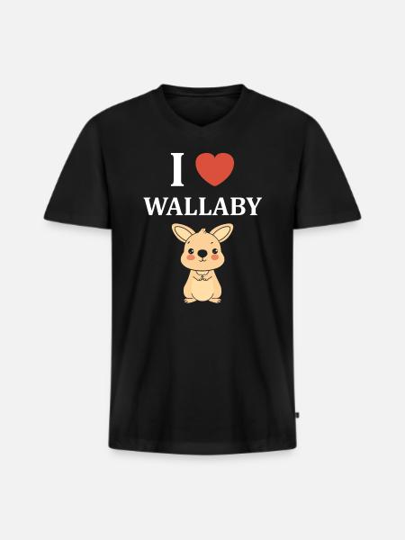 Wallaby - T-shirt encolure en V Premium bio Homme - noir