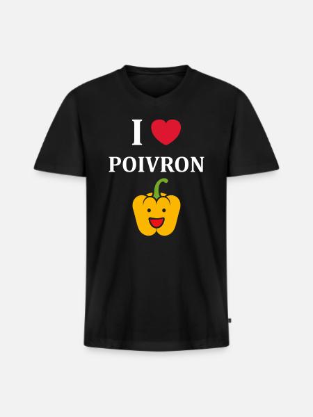 Humour poivron - T-shirt encolure en V Premium bio Homme - noir