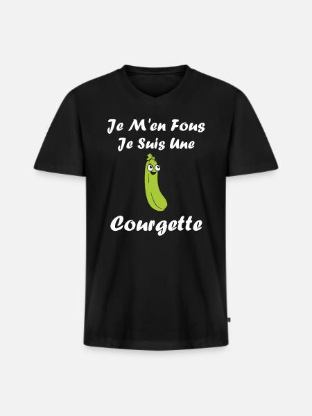 courgette - T-shirt encolure en V Premium bio Homme - noir