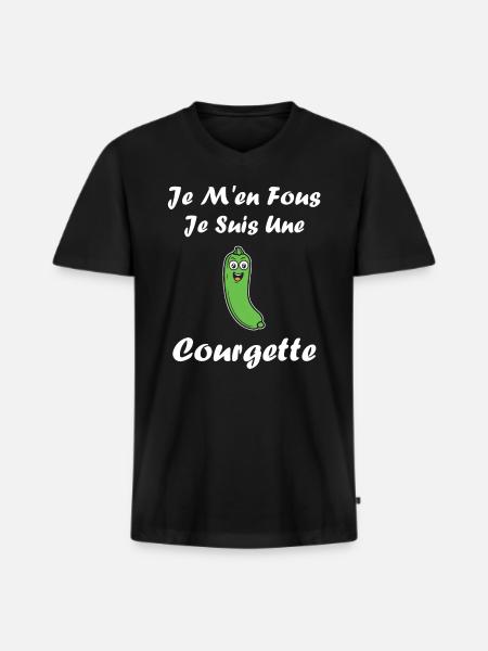 courgette - T-shirt encolure en V Premium bio Homme - noir
