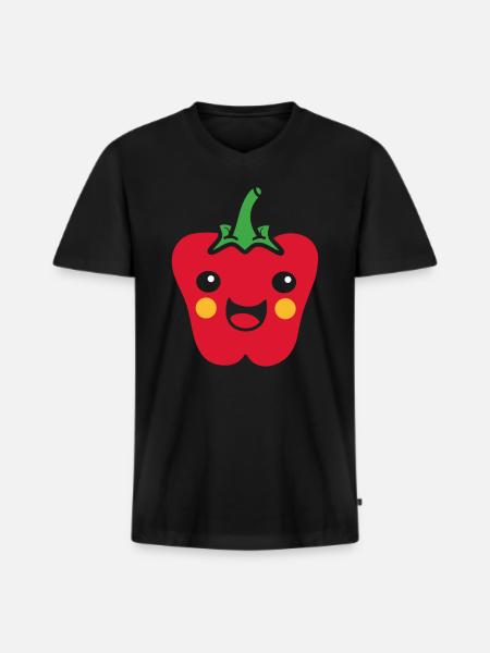 pepper - Men's Premium Organic T-shirt with V-neck - black