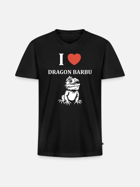 Dragon barbu - T-shirt encolure en V Premium bio Homme - noir