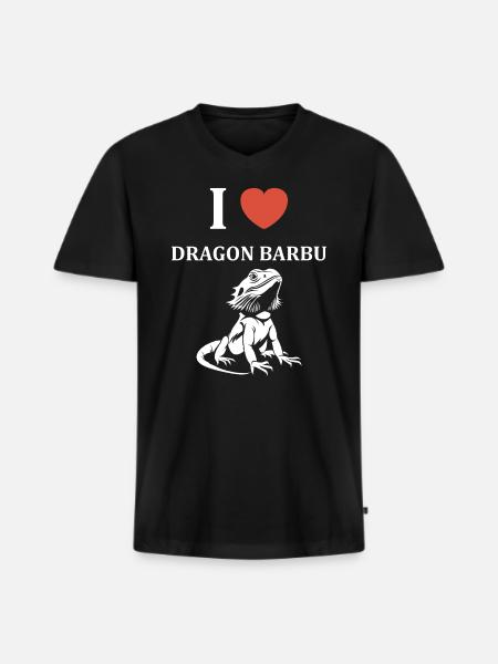 Dragon barbu - T-shirt encolure en V Premium bio Homme - noir