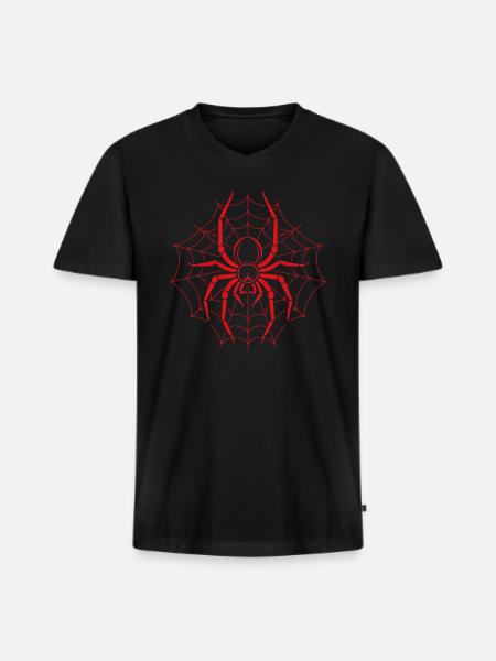 spider - Men's Premium Organic T-shirt with V-neck - black