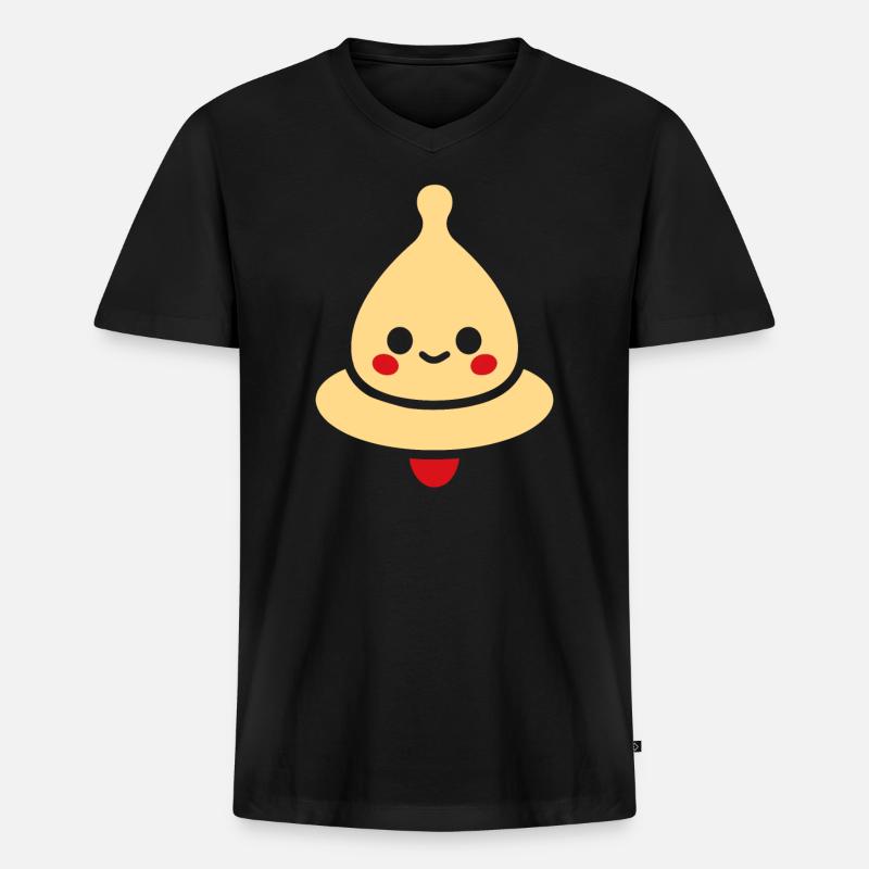 KREISEL - Männer Premium Bio T-Shirt mit V-Ausschnitt - Schwarz