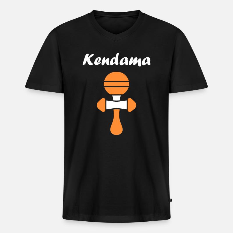 Kendama - Männer Premium Bio T-Shirt mit V-Ausschnitt - Schwarz