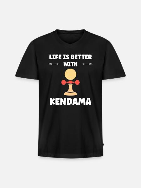 Kendama - Men's Premium Organic T-shirt with V-neck - black