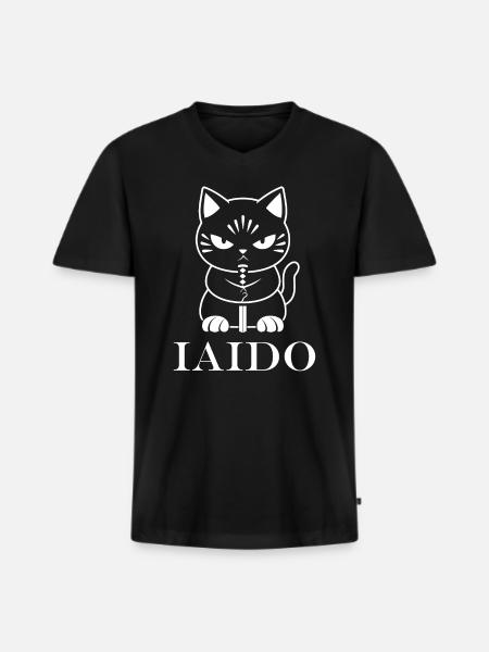 iaido - Men's Premium Organic T-shirt with V-neck - black