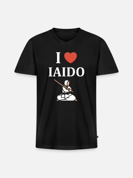 iaido - Men's Premium Organic T-shirt with V-neck - black