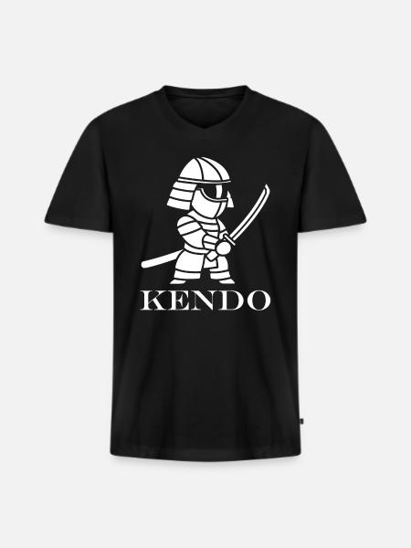 KENDO - Men's Premium Organic T-shirt with V-neck - black