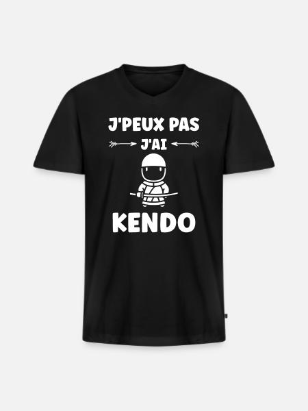 KENDO - Men's Premium Organic T-shirt with V-neck - black