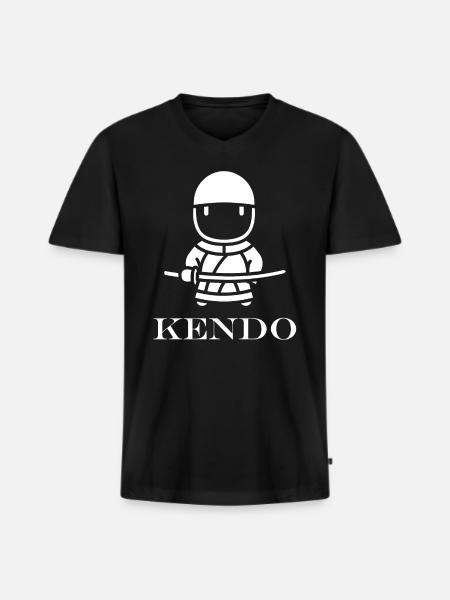 KENDO - Men's Premium Organic T-shirt with V-neck - black