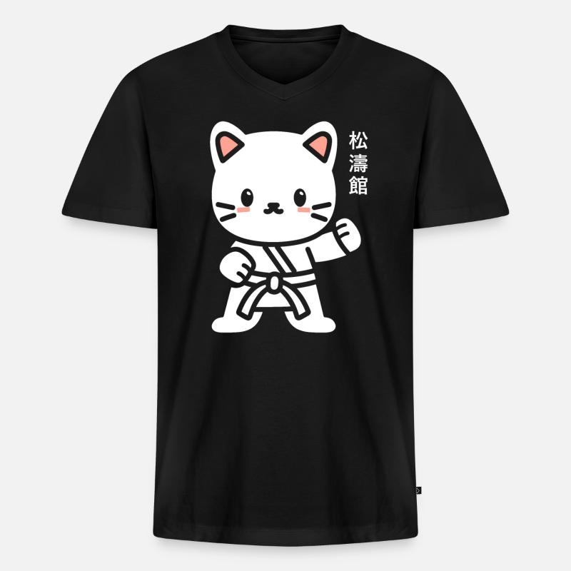 Karate - Männer Premium Bio T-Shirt mit V-Ausschnitt - Schwarz