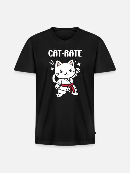 karate - Men's Premium Organic T-shirt with V-neck - black