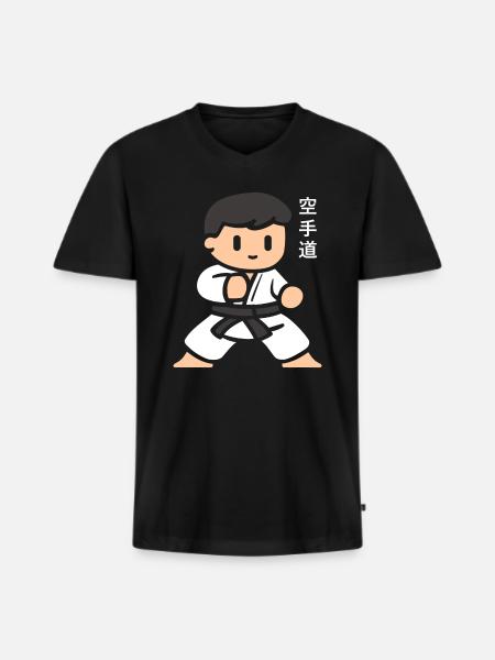karate - Men's Premium Organic T-shirt with V-neck - black