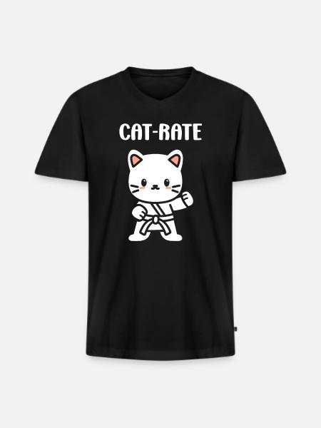 karate - Men's Premium Organic T-shirt with V-neck - black