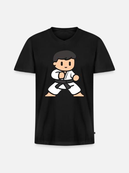 karate - Men's Premium Organic T-shirt with V-neck - black