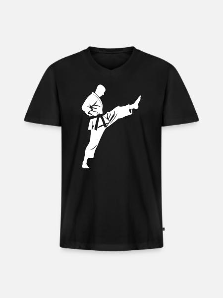 karate - Men's Premium Organic T-shirt with V-neck - black