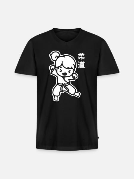 judo - Men's Premium Organic T-shirt with V-neck - black