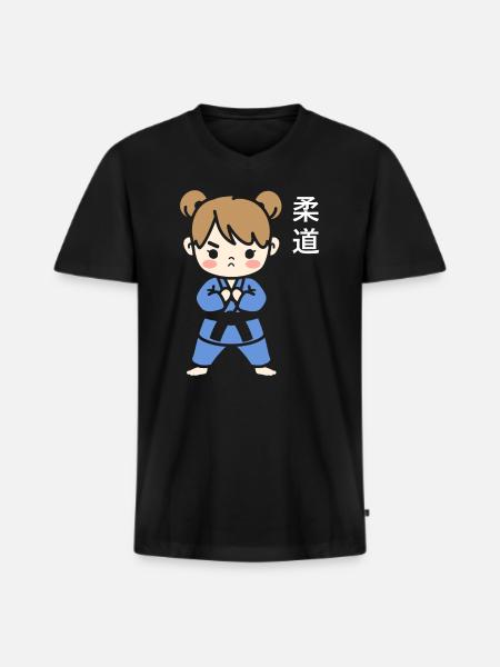 judo - Men's Premium Organic T-shirt with V-neck - black