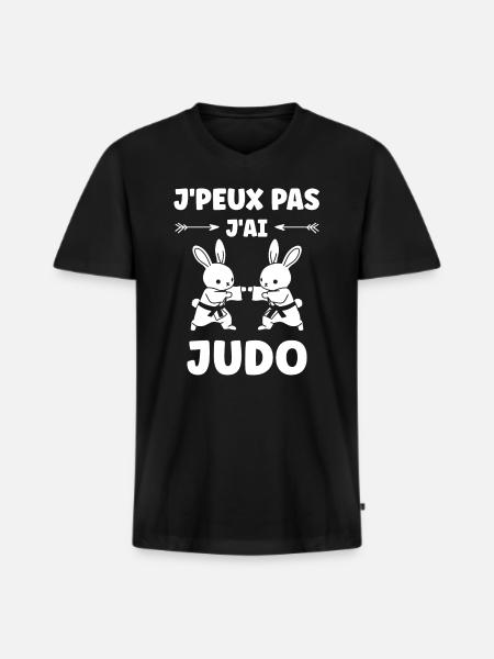 Judo - Männer Premium Bio T-Shirt mit V-Ausschnitt - Schwarz