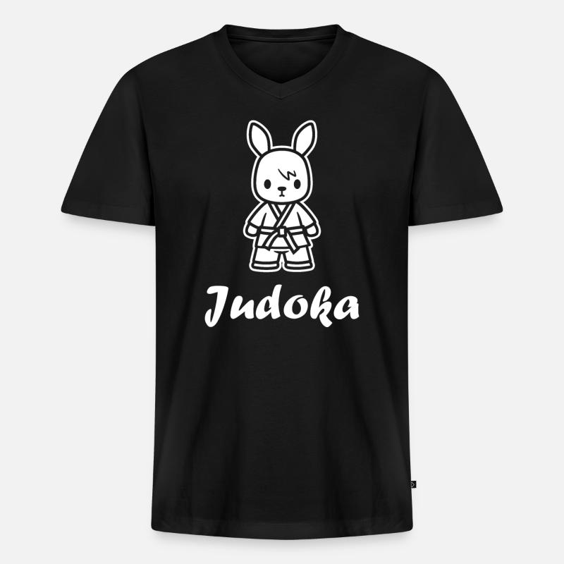 Judo - Männer Premium Bio T-Shirt mit V-Ausschnitt - Schwarz