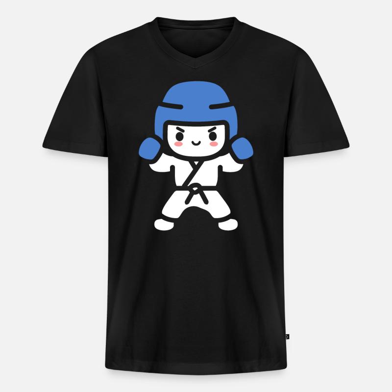 Taekwondo - Männer Premium Bio T-Shirt mit V-Ausschnitt - Schwarz