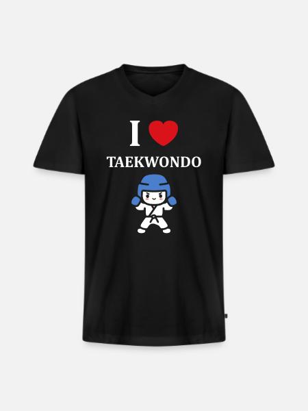 Taekwondo - Men's Premium Organic T-shirt with V-neck - black